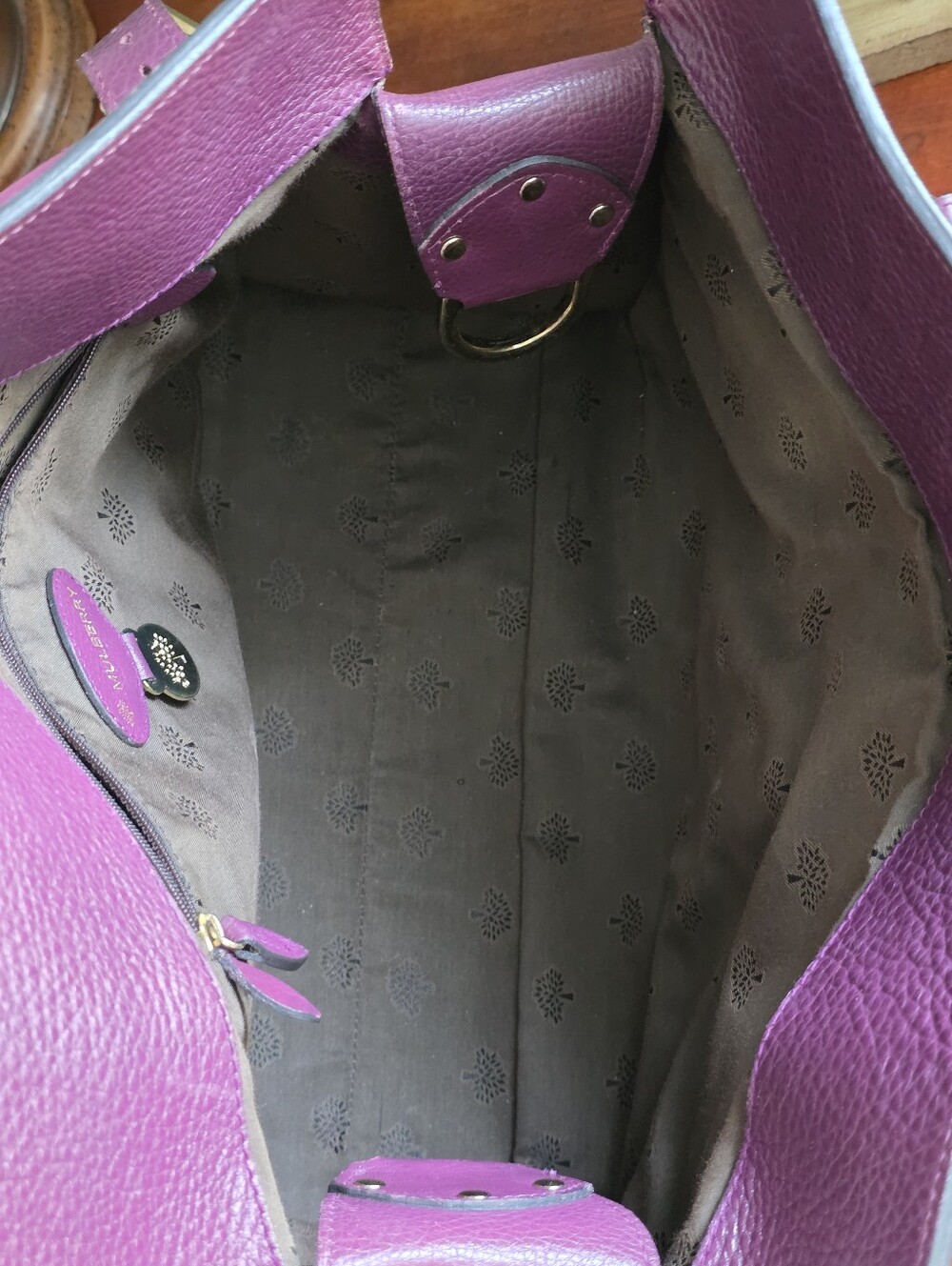 Mulberry Roxanne Purple Darwin Leather Satchel Shoulder Bag Gold Hardware Y2K - Picture 13 of 16